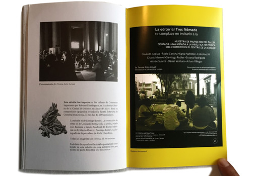 Santiago Robles, Ex Teresa Arte Actual, Edición, Nómada, Arte, Arte Contemporáneo, Arte visual, Centro Histórico, Cuaderno de trabajo, Pedro Ortiz-Antoranz, Pavel Ferrer, Karla Hamilton Eduardo Acosta, Taller, Aimeé Suárez, Sofía Carrillo, Ciudad de México, Intervención, Interventionism, Seis Comidas Compartidas