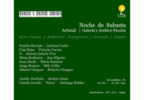 SantiagoRobles, Subasta, ZClub, Lagyaf, ArteContemporaneo, ContemporaryArt, Auction