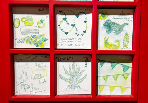 SantiagoRobles, Arte, Art, Exhibition, Exposición, Librería, Gandhi, Bookstore, Amoxcalli, Memoria, AnaCarolinaAbad, JoaquinDiezCanedo, Color, Print, Paint, Maíz, Maize, Corn, Milpa, Graphic, Mexico, Mesoamerica, Prehispanico