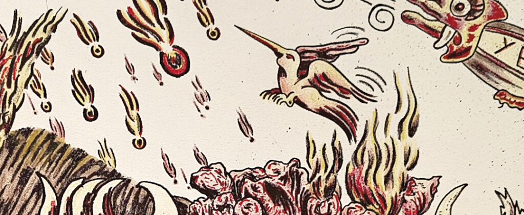 SantiagoRobles, Arte, Art, Exhibition, Exposición, Librería, Gandhi, Bookstore, Amoxcalli, Memoria, AnaCarolinaAbad, JoaquinDiezCanedo, Color, Print, Paint, Maíz, Maize, Corn, Milpa, Graphic, Mexico, Mesoamerica, Prehispanico