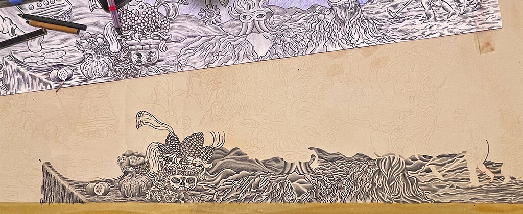 arte, art, grafica, graphic, litografía, litography, maíz, miaze, impresión, print, RamónDurán, LosPinos, Taller, Workshop, SantiagoRobles, Tríptico